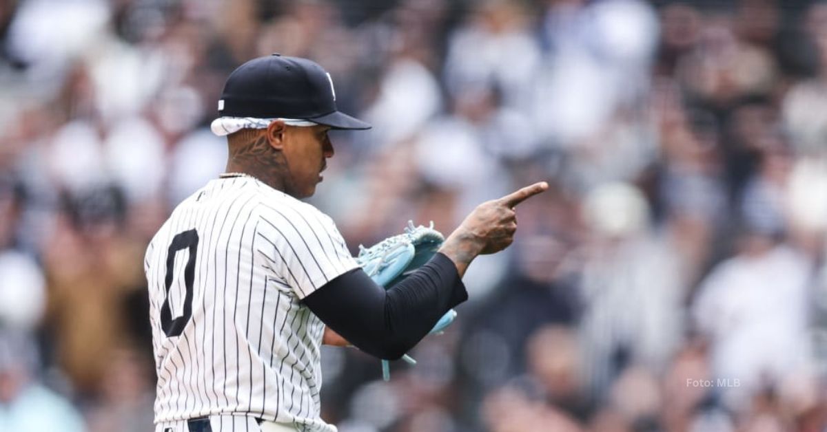 Marcus Stroman celebrando un ponche con New York Yankees