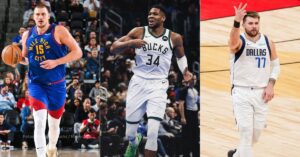 Nikola Jokic, Giannis Antetokounmpo, Luka Doncic en la NBA