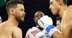 Robeisy Ramírez y Rafael Espinoza chocando los guantes antes de su duelo de boxeo