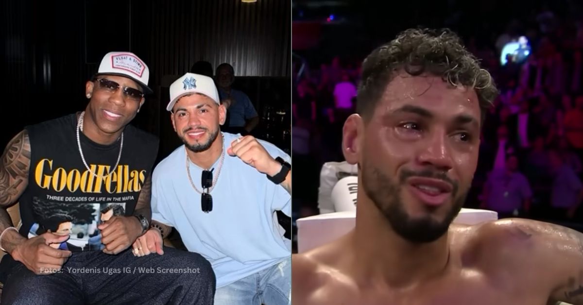 Yordenis Ugas y Robeisy Ramírez en la esquina del ring en el duelo ante Rafael Espinoza