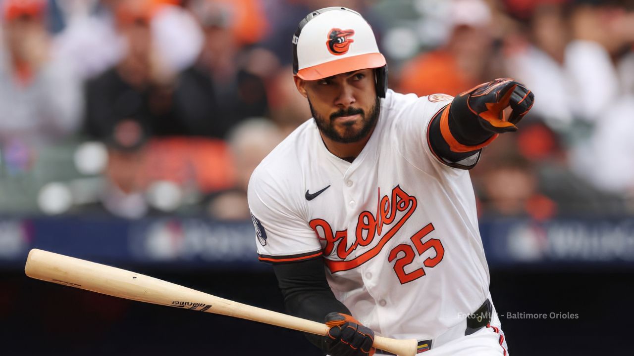 Anthony Santander con el uniforme de Baltimore Orioles