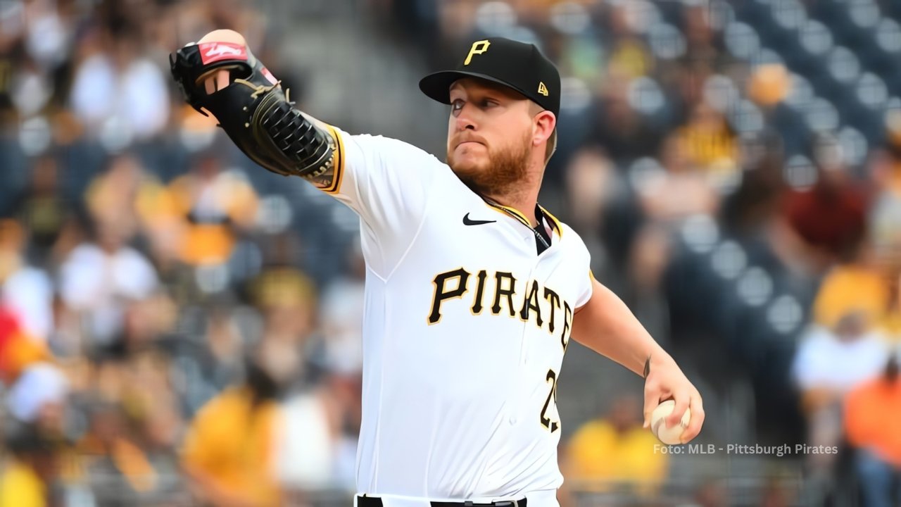 Bailey Falter lanzando con Pittsburgh Pirates