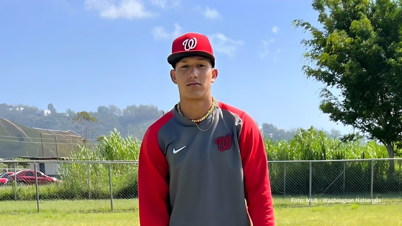 Brayan Cortesia con la indumentaria de Washington Nationals