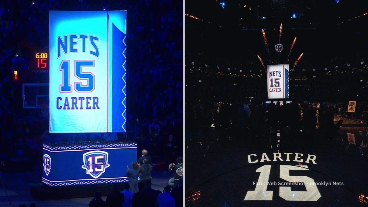 Lona en el Barclays Center con el número 15 de Vince Carter