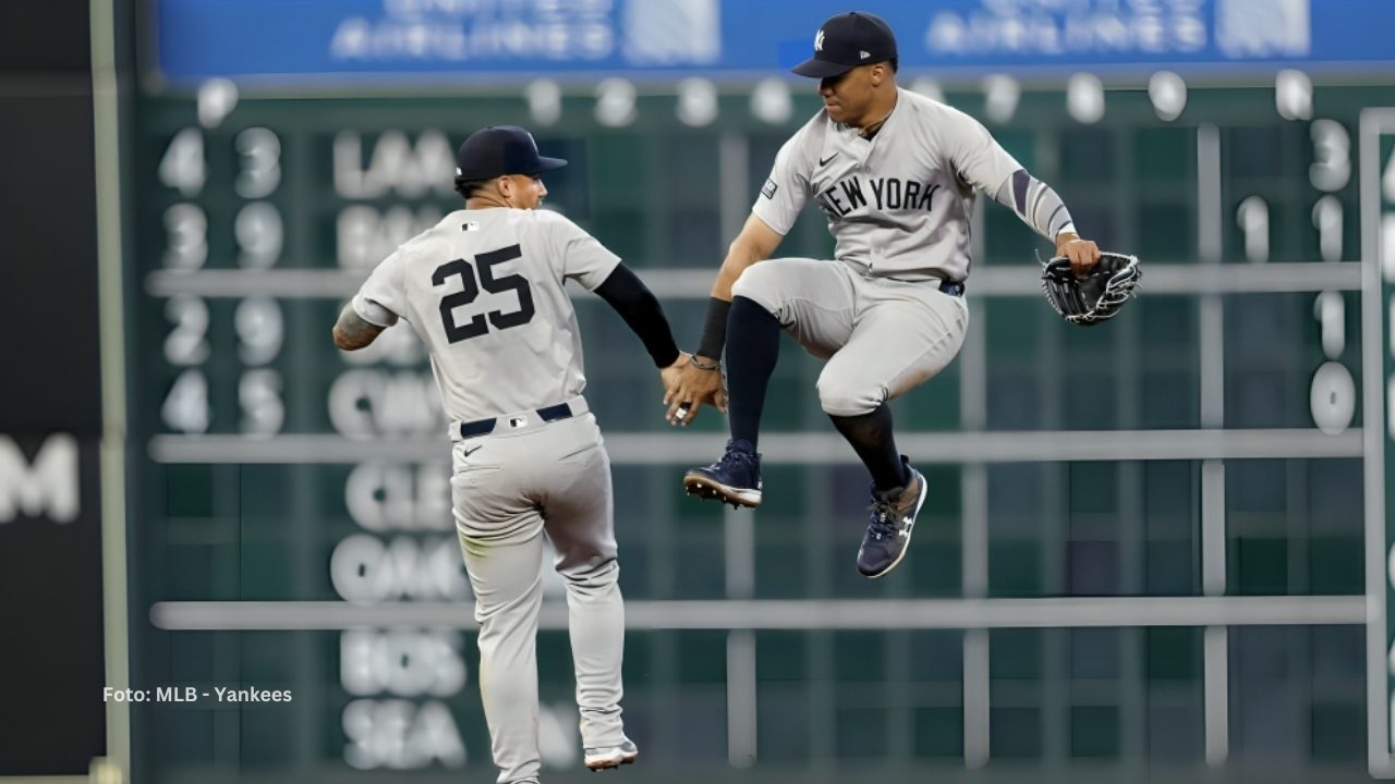 Gleyber Torres y Juan Soto celebrando una victoria