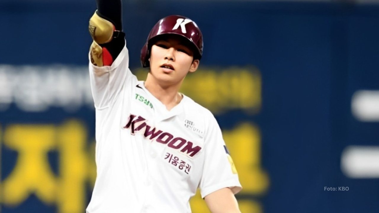 Hye-seong Kim en un juego con Kiwoom Heroes. Dodgers