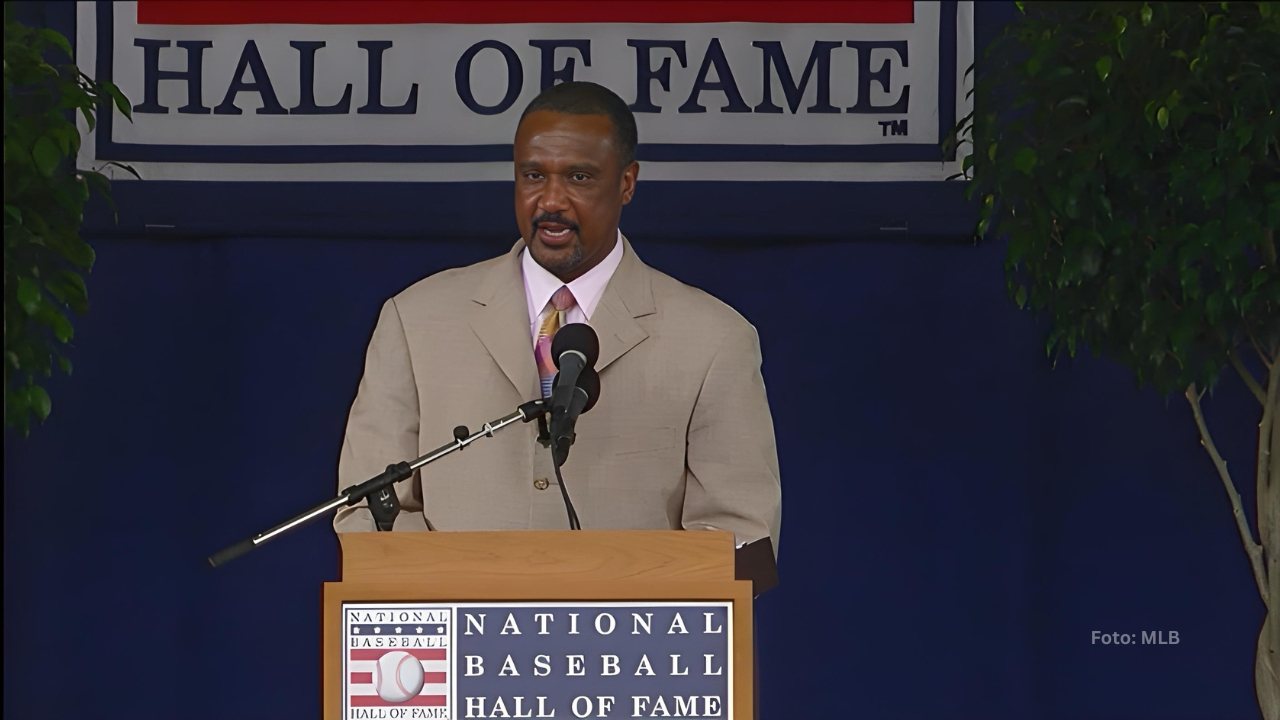 Jim Rice en su discurso de exaltación al Salón de la Fama