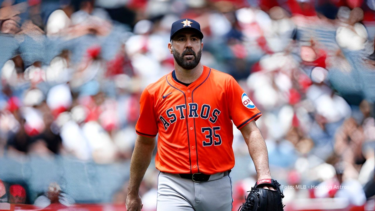 Justin Verlander con el uniforme de Houston Astros