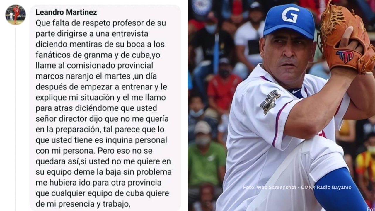 Leandro Martínez lanzando. Beisbol Cubano