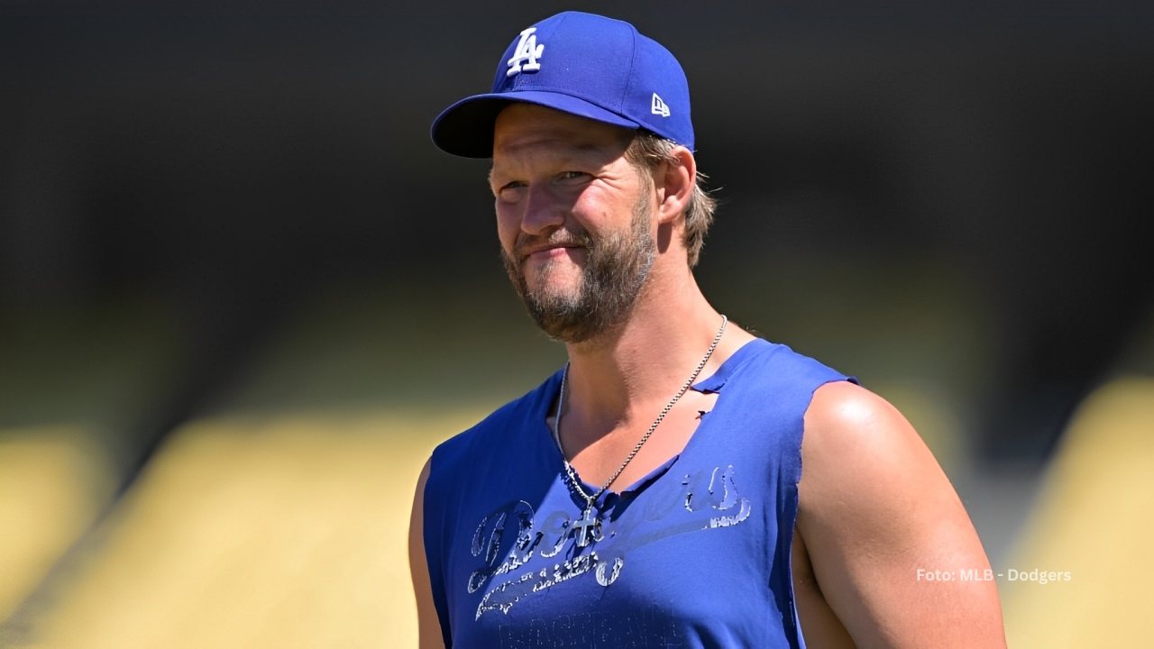 Clayton Kershaw en una practica con Los Angeles Dodgers