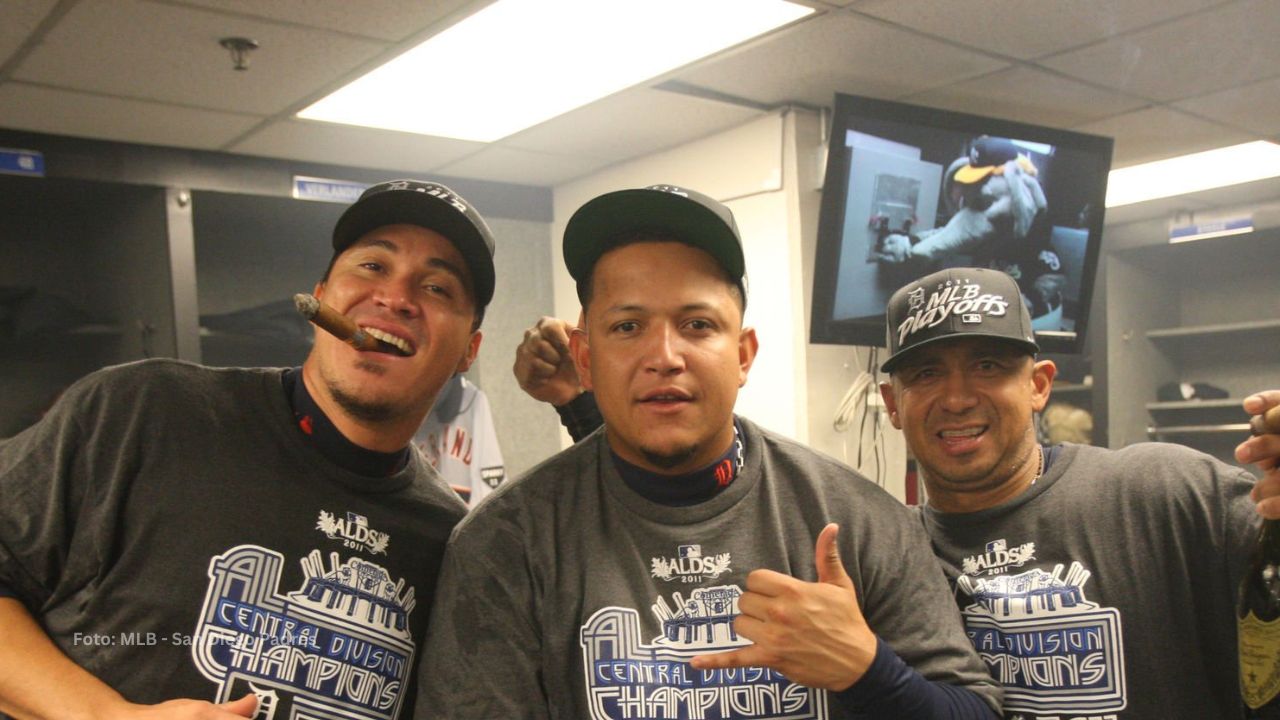 Magglio Ordóñez con Miguel Cabrera y Carlos Guillén