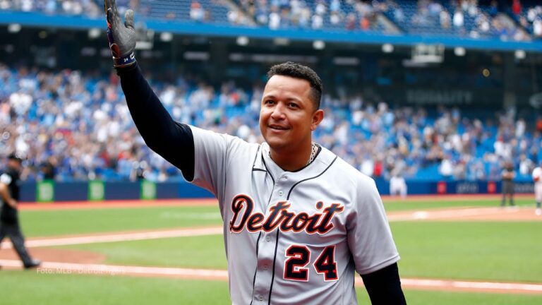 Miguel Cabrera con el uniforme de Detroit Tigers