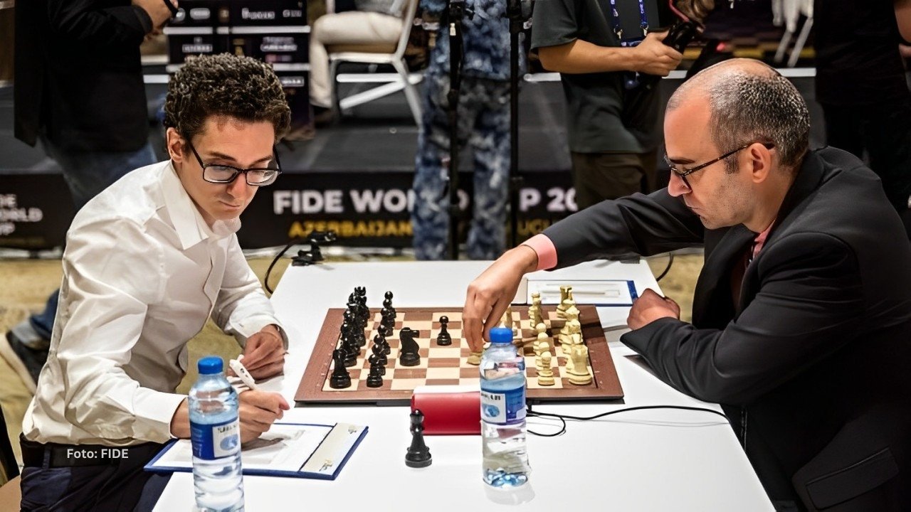 Fabiano Caruana y Leinier Domínguez en su enfrentamiento