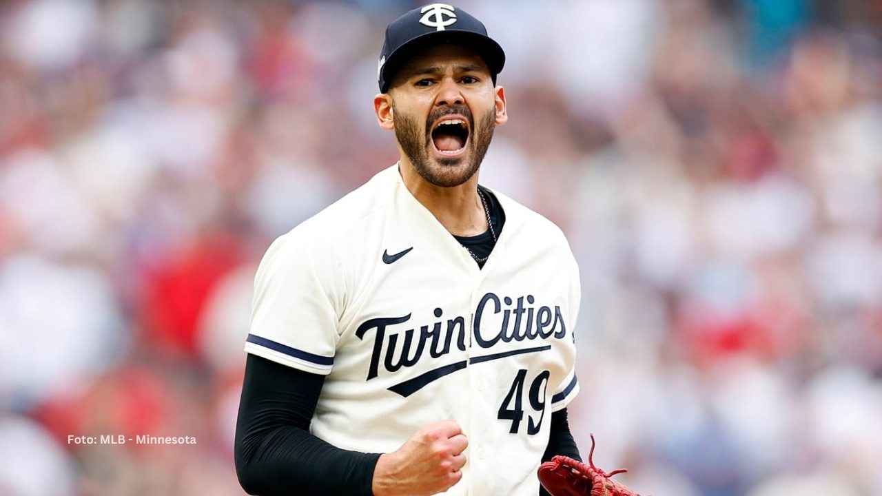 Pablo Lopez celebrando un out con Minnesota Twins