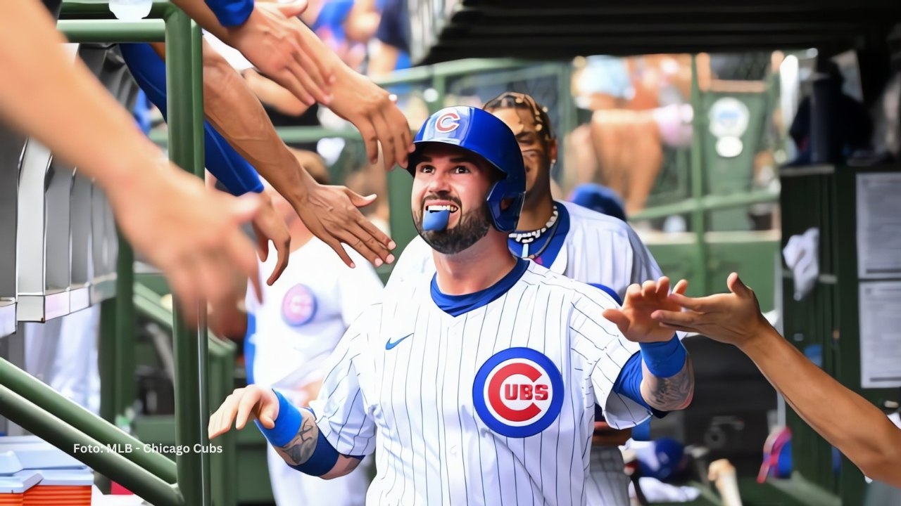 Tomas Nido celebra en el dugout de Chicago Cubs. Detroit Tigers