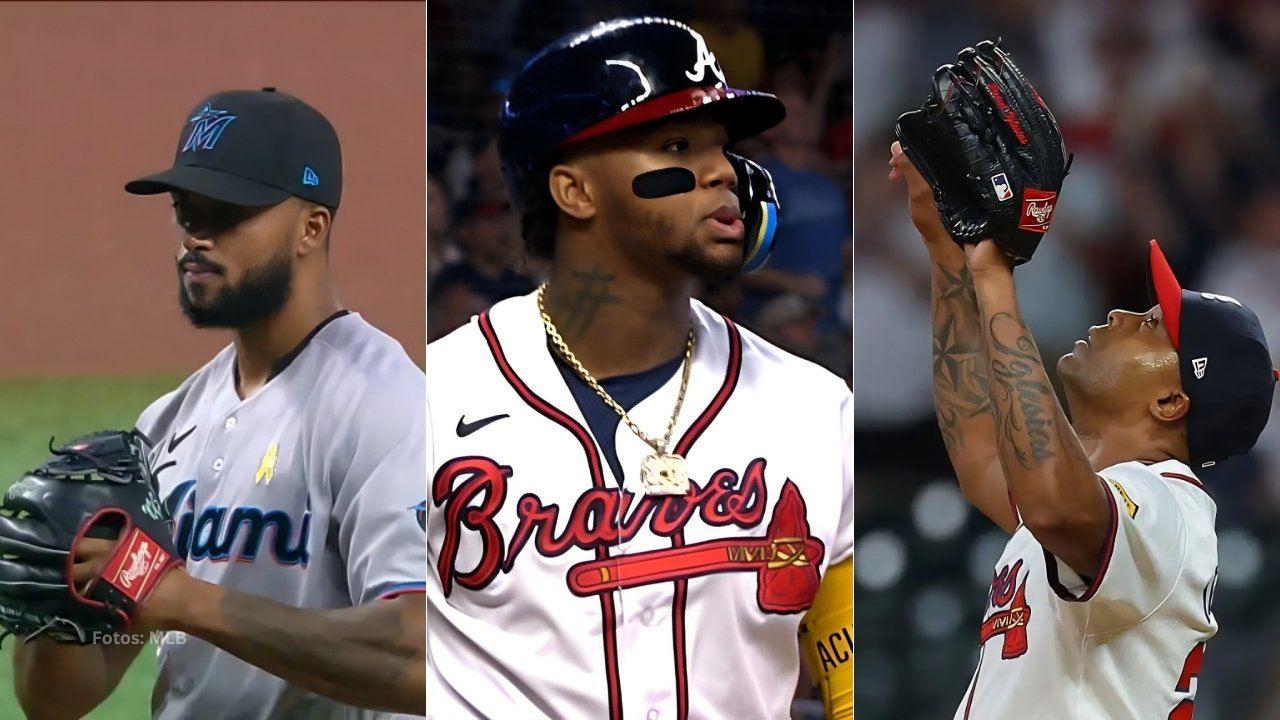 Sandy Alcántara, Ronald Acuña Jr. y Raisel Iglesias