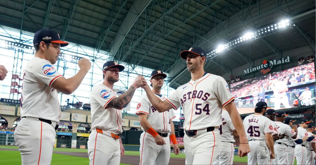 El equipo de Houston Astros siendo presentado