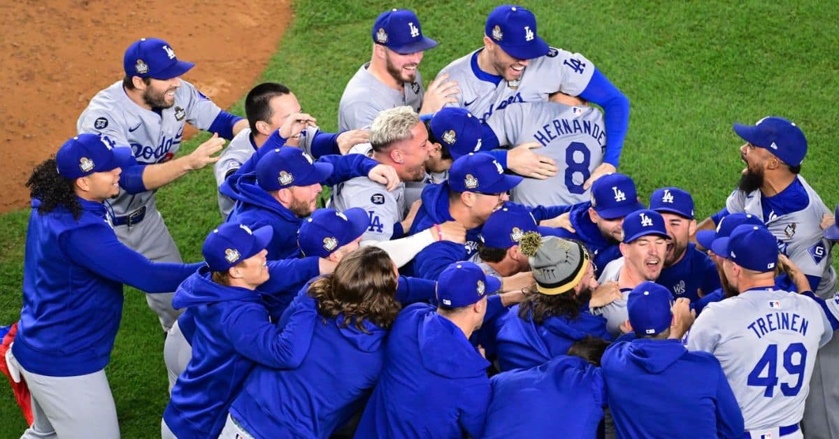 Los Angeles Dodgers celebrando su titulo en 2024