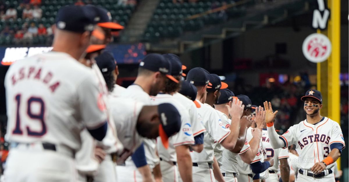 El equipo de Houston Astros siendo presentado