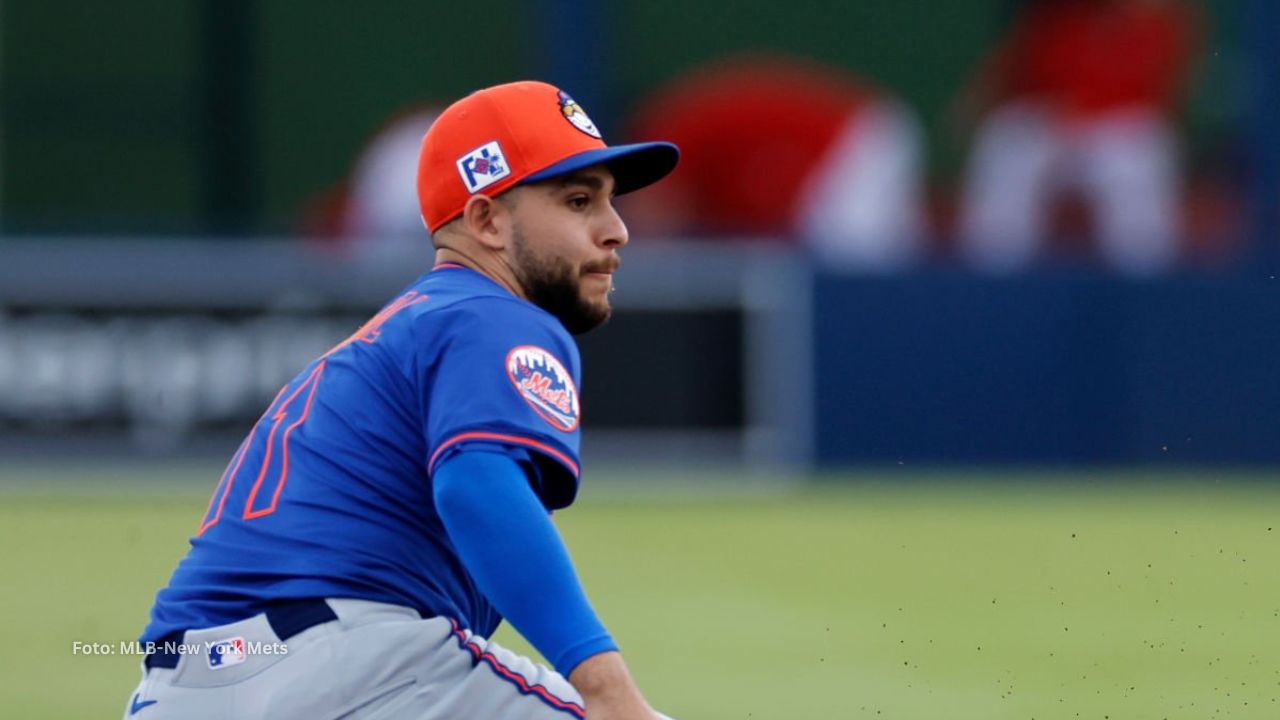 Nick Madrigal en una jugada defensiva con New York Mets