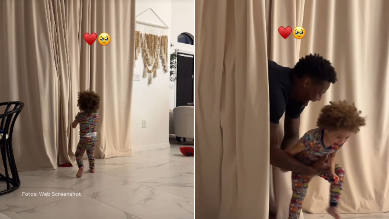 Ronald Acuña Jr jugando con sus hijos