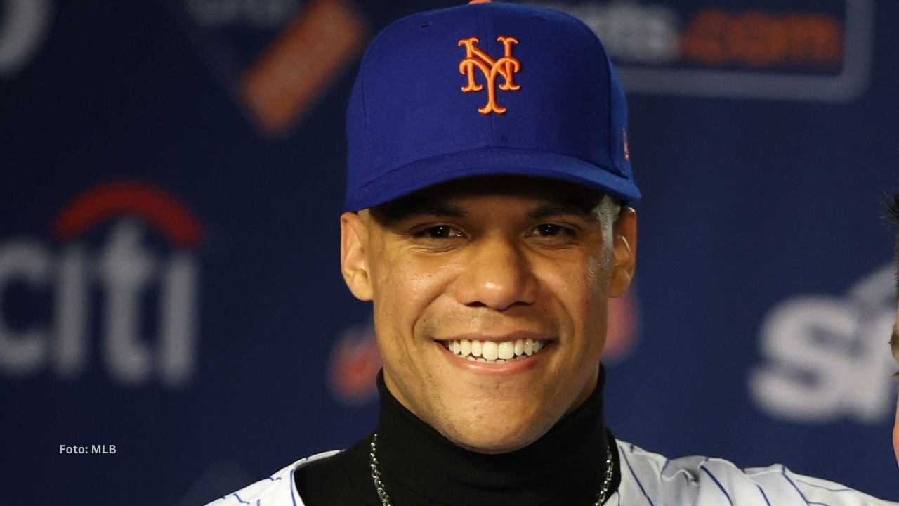 Juan Soto en su presentación con New York Mets