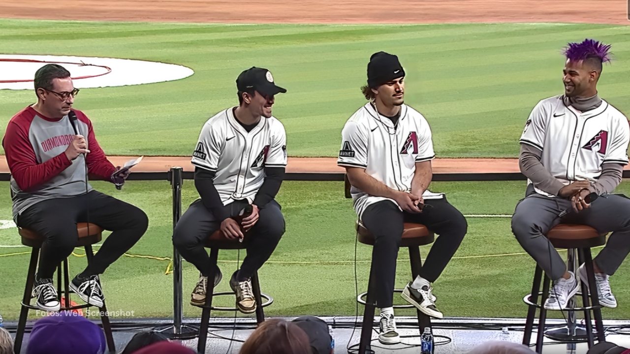 Lourdes Gurriel Jr. junto a Corbin Carroll y Alek Thomas