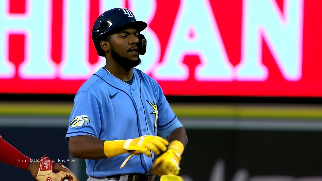 Osleivis Basabe en un juego con Tampa Bay Rays