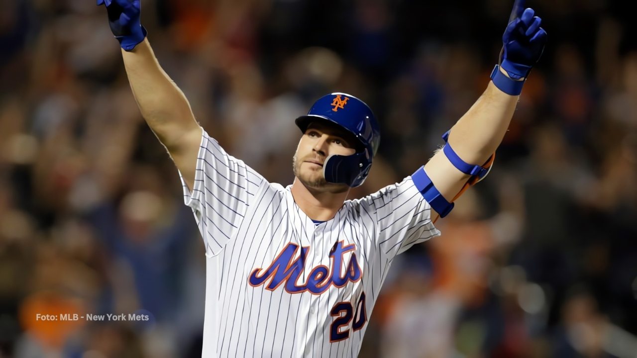 Pete Alonso celebra jonrón con New York Mets