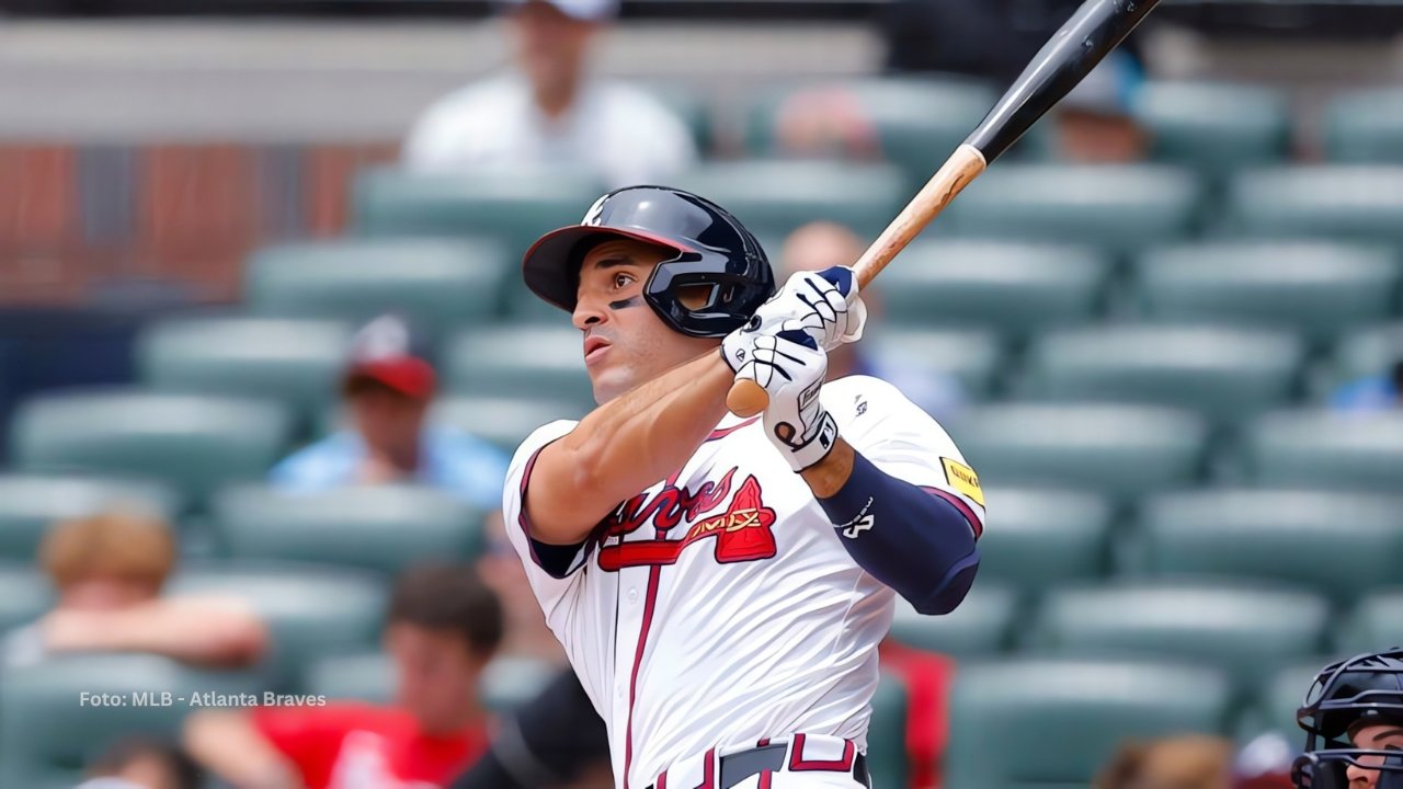 Ramon Laureano bateando con Atlanta Braves