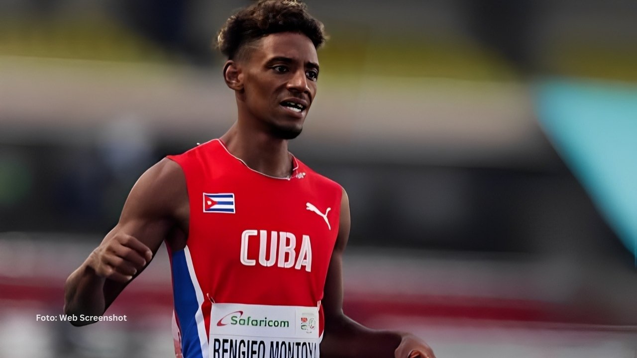 Shainer Reginfo en una competencia representando a Cuba