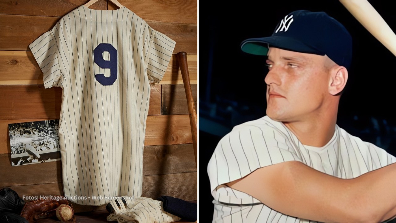 Camisa subastada de Roger Maris con New York Yankees