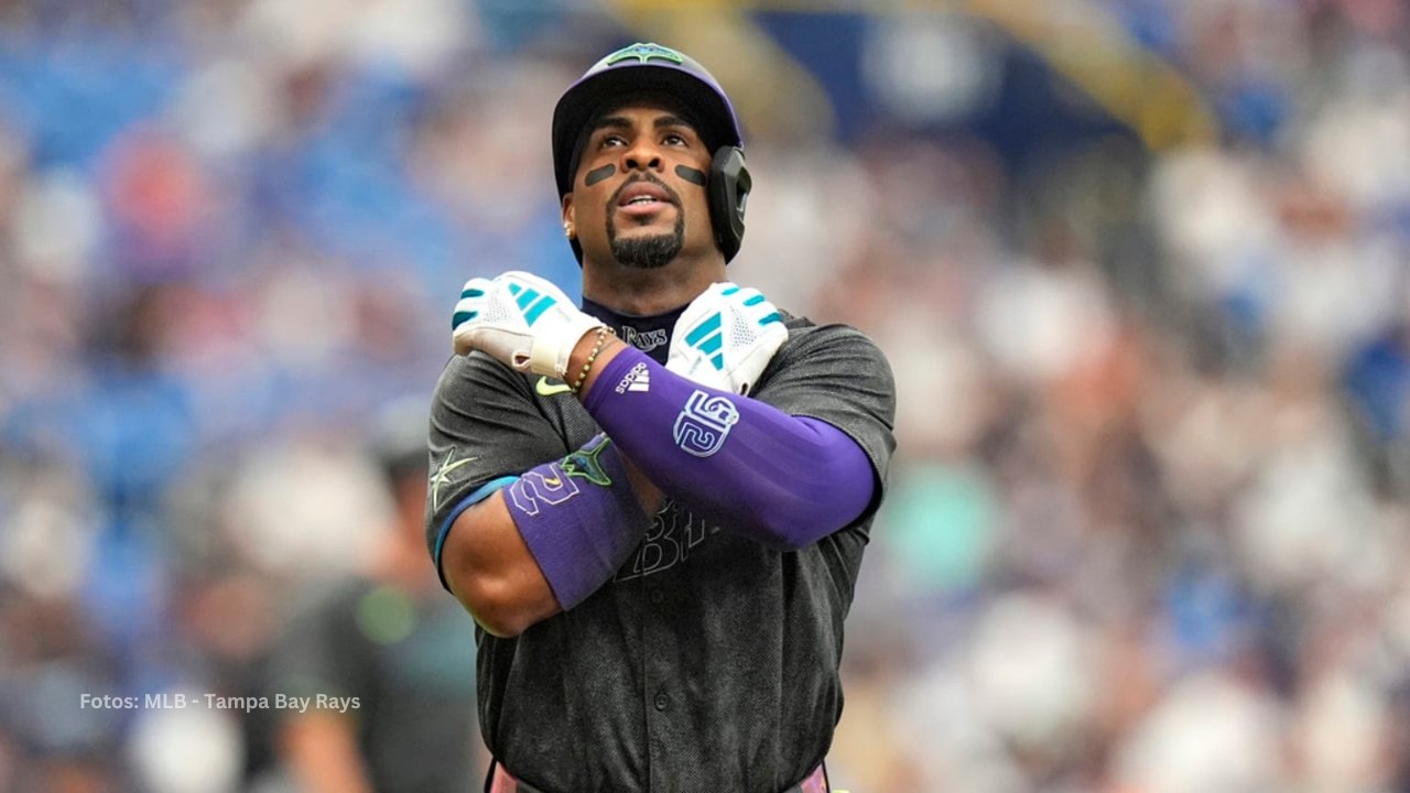 Yandy Diaz celebrando un cuadrangular con Tampa Bay Rays