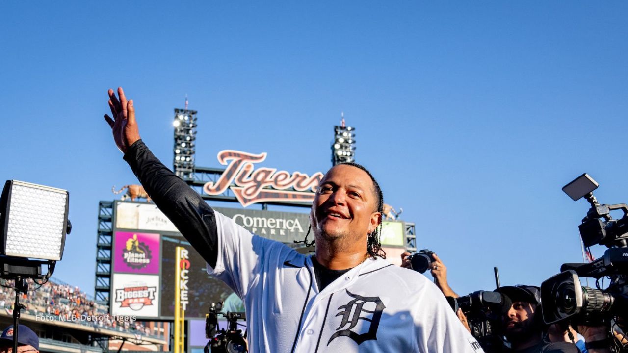 Miguel Cabrera durante su retiro en MLB