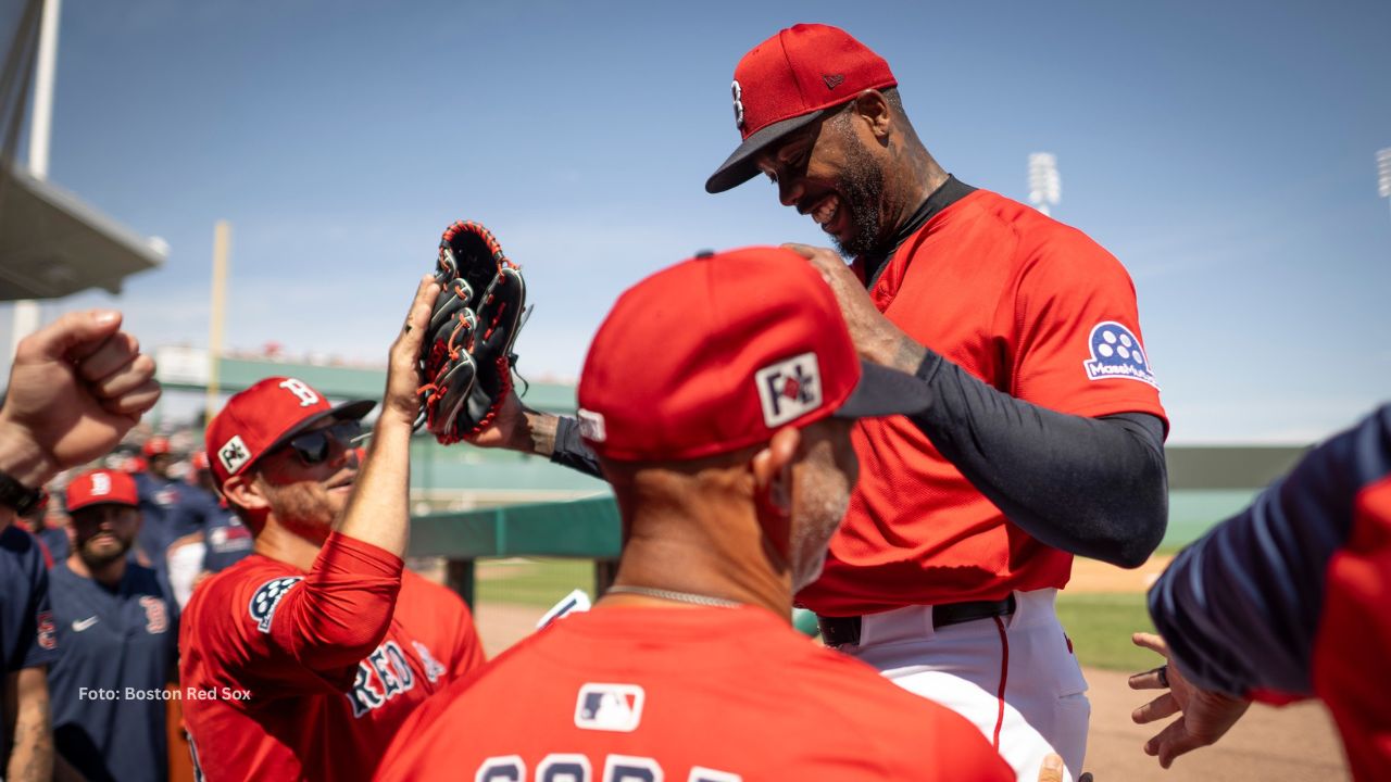 Aroldis Chapman con Alex Cora