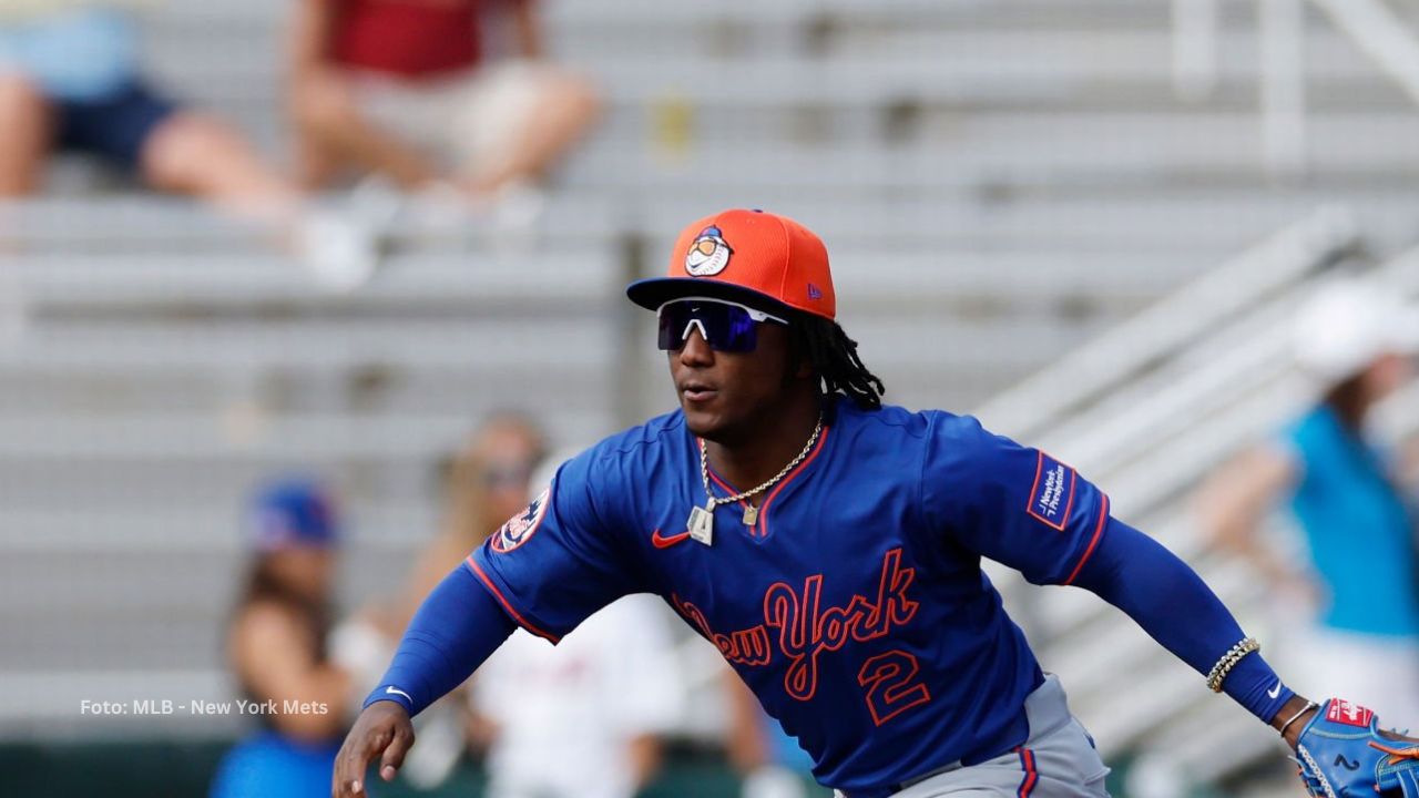 Luisangel Acuña con el uniforme de New York Mets