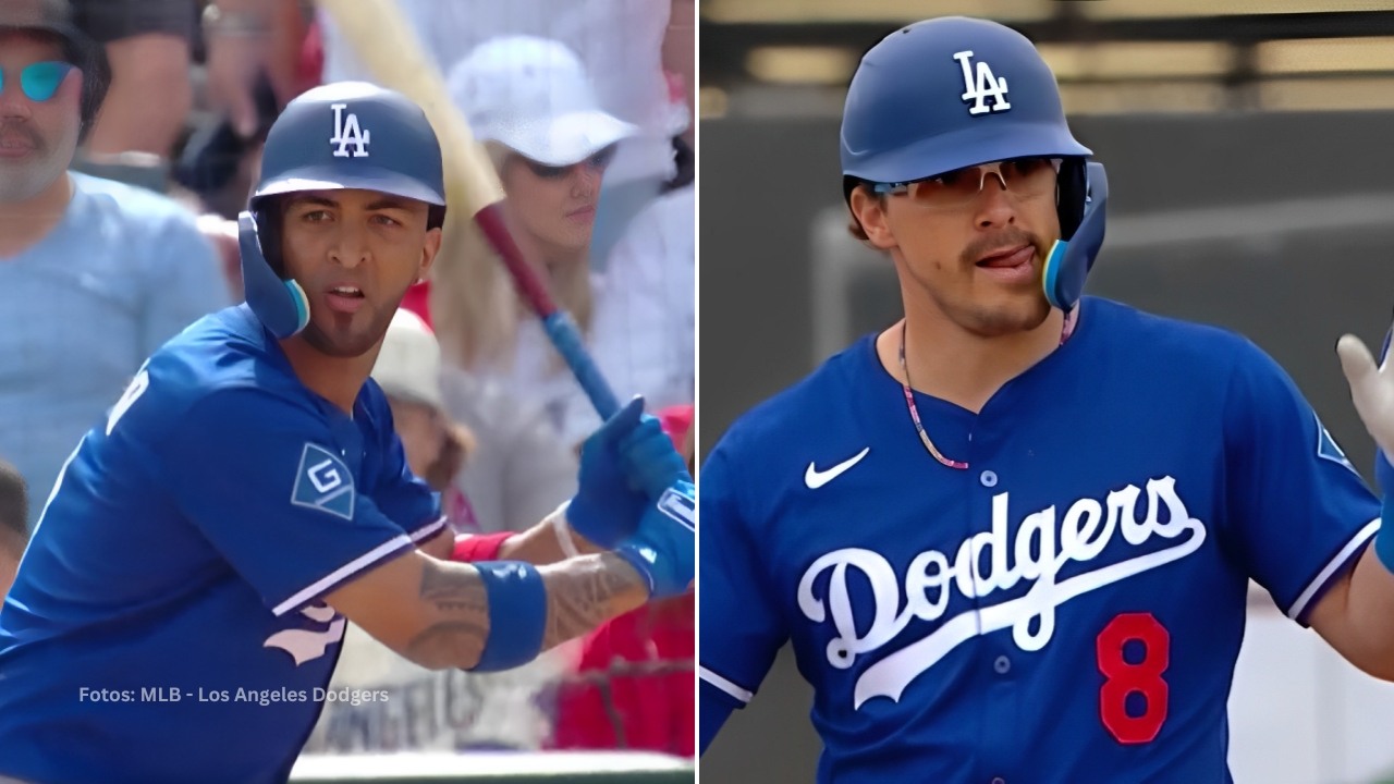 Eddie Rosario y Kike Hernandez con Los Angeles Dodgers