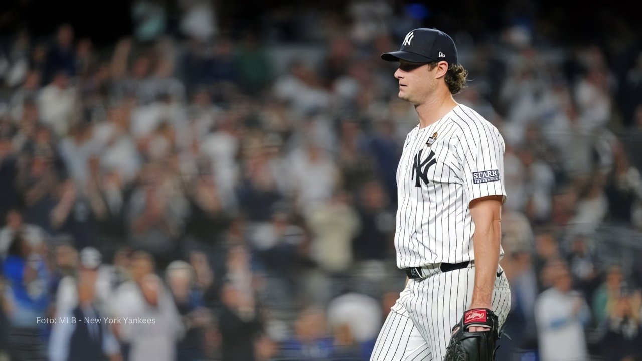 Gerrit Cole saliendo de un juego de New York Yankees