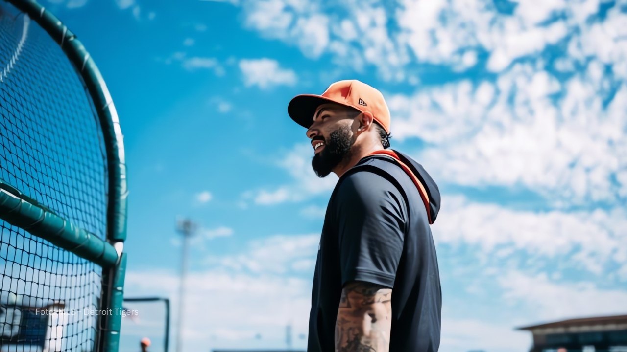 Gleyber Torres en una practica con Detroit Tigers