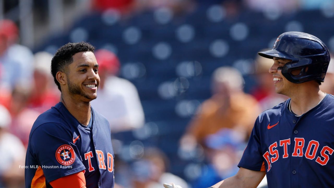 Jeremy Peña celebrando con Houston Astros