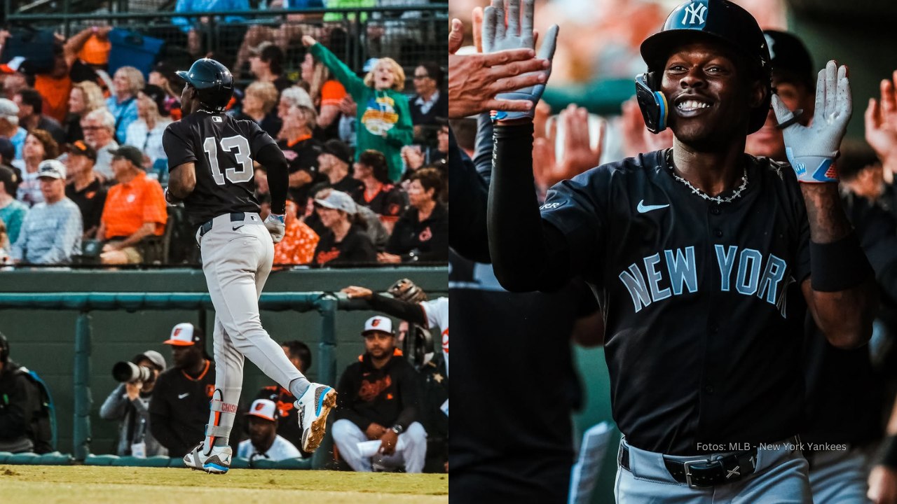 Jazz Chisholm Jr. con uniforme de New York Yankees