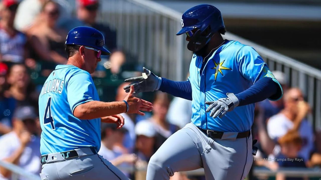 Junior Caminero con uniforme de Tampa Bay Rays