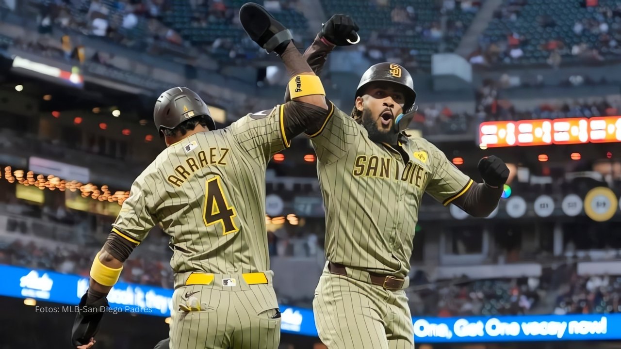 Luis Arráez y Fernando Tatis Jr. celebran cuadrangular con San Diego Padres