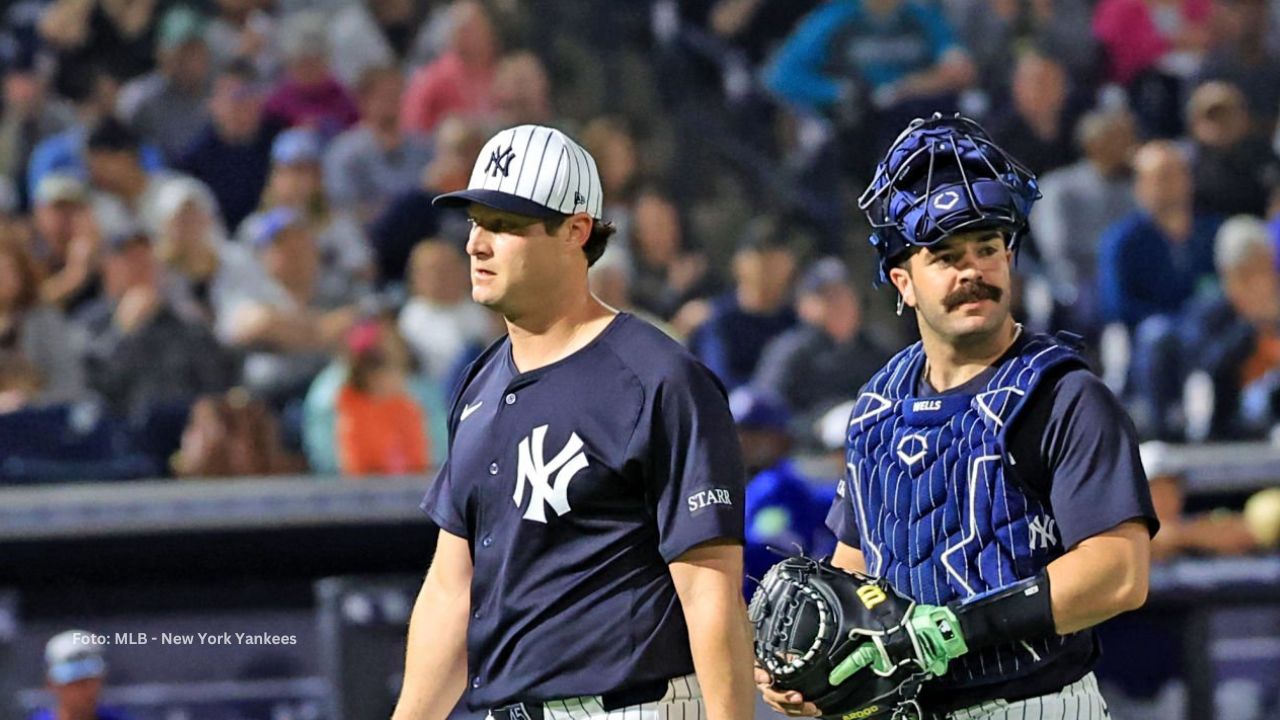 Gerrit Cole entrenando con New York Yankees