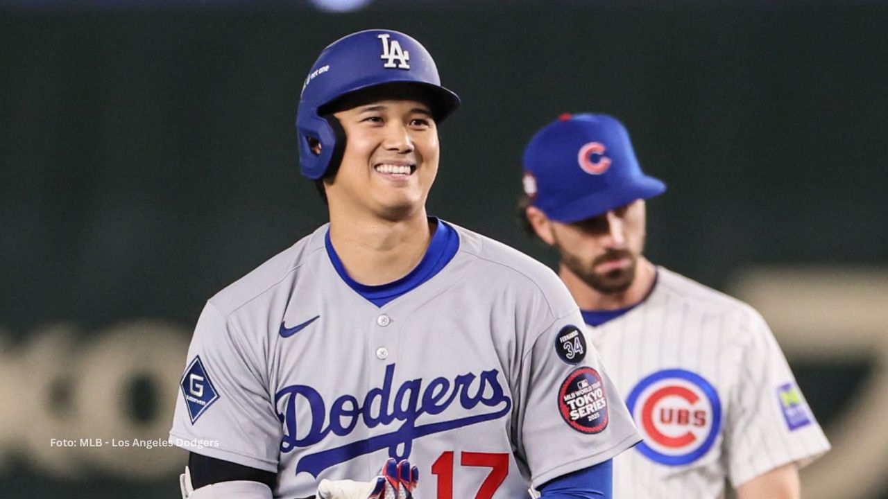 Shohei Ohtani con el uniforme de Los Angeles Dodgers