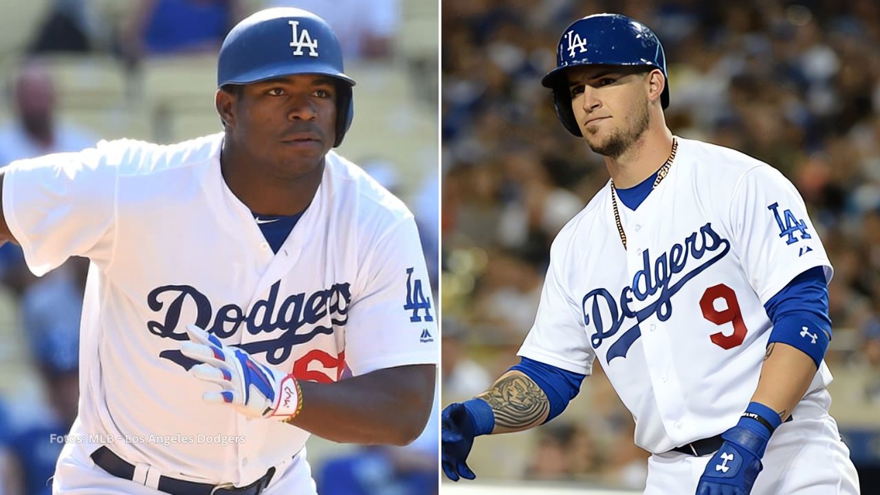 Yasiel Puig y Yasmany Grandal con Los Angeles Dodgers