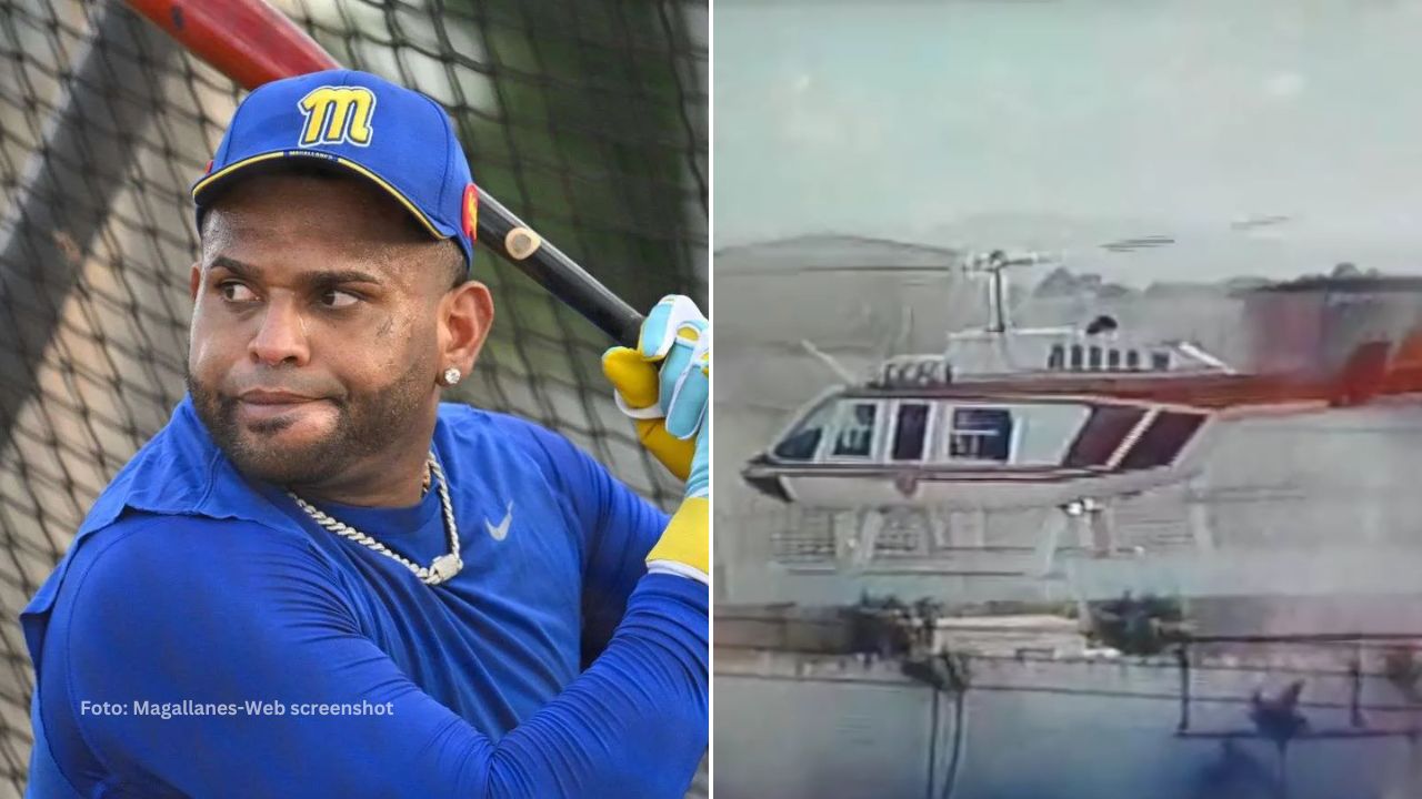 La llegada de Pablo Sandoval en helicóptero al estadio José Bernardo Pérez de Valencia fue histórica.