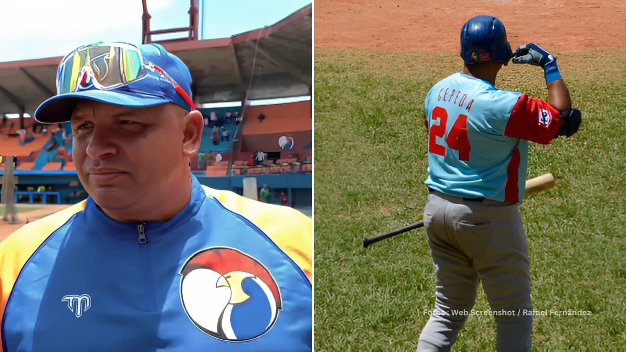 Eriel Sanchez en una entrevista y Frederich Cepeda a punto de tomar un turno