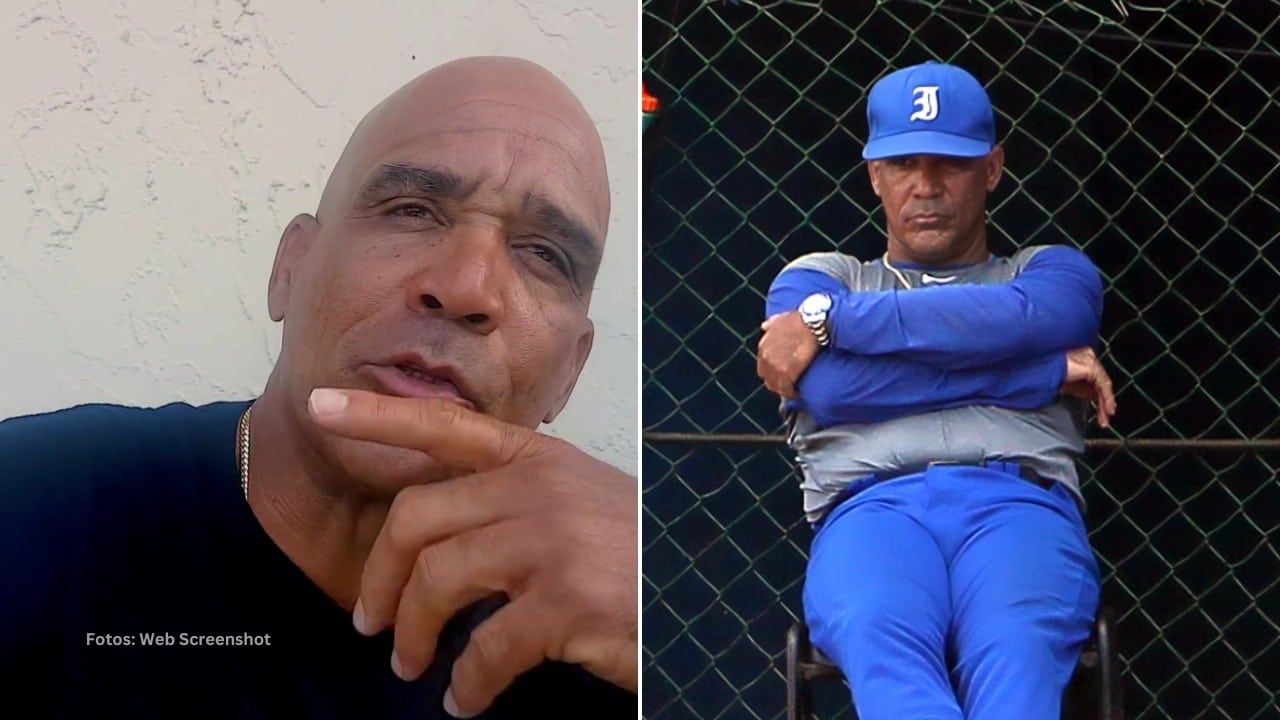 Lazaro Vargas en una entrevista y con el uniforme de Industriales