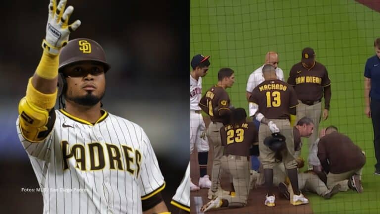 Luis Arráez y jugadores de San Diego Padres y Houston Astros